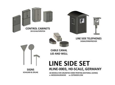 LINE-0003 Lineside Detail Set Germany H0-scale 22 items