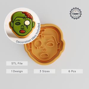 Zombie Boy Cookie Cutter & Stamp Set, 3 Sizes, Halloween Spooky Kid Design, Perfect for Fondant & Cookies PRODUCT_986