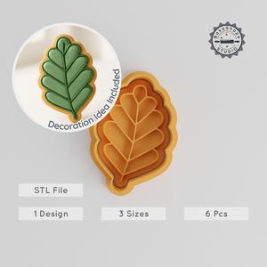 Leaf Shape Cutter & Stamp Set, Versatile Nature Cookie Tools, 3 Sizes S/M/L, Perfect for Fondant & Baking PRODUCT_1021