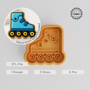 Rollerblade Shoes Shape Cutter & Stamp Set, Perfect for Cookies & Fondant, Includes Skates & Shoes, 3 Sizes S/M/L, 6 Piece Collection PRODUCT_589