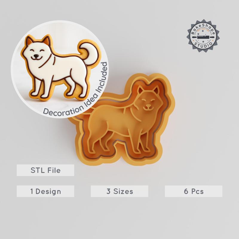 Dog Shape Cutter & Stamp Set, Cookie & Fondant, Pet Puppy Designs, 3 Sizes, S/M/L, Animal Baking Tools PRODUCT_292