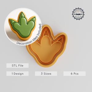 Dinosaur Foot Cookie Cutter & Stamp Set, Prehistoric Track, Jurassic Print, Fossil Print, Fondant Molds, 3 Sizes PRODUCT_71