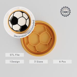 Football Cookie Cutter & Stamp, Sport Shape Set, 6 Piece Pack, Perfect for Cookies & Fondant, S/M/L Sizes PRODUCT_1026