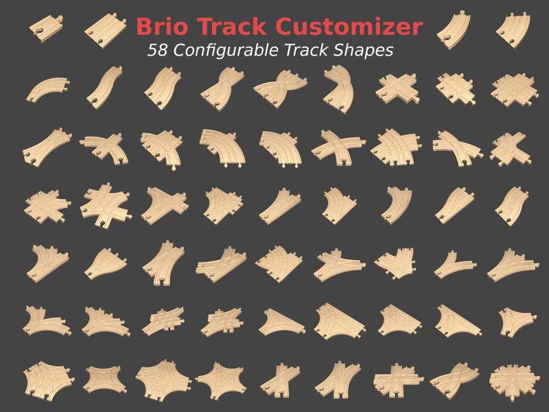 Brio Track Customizer w/STLs - 58 Track Shapes