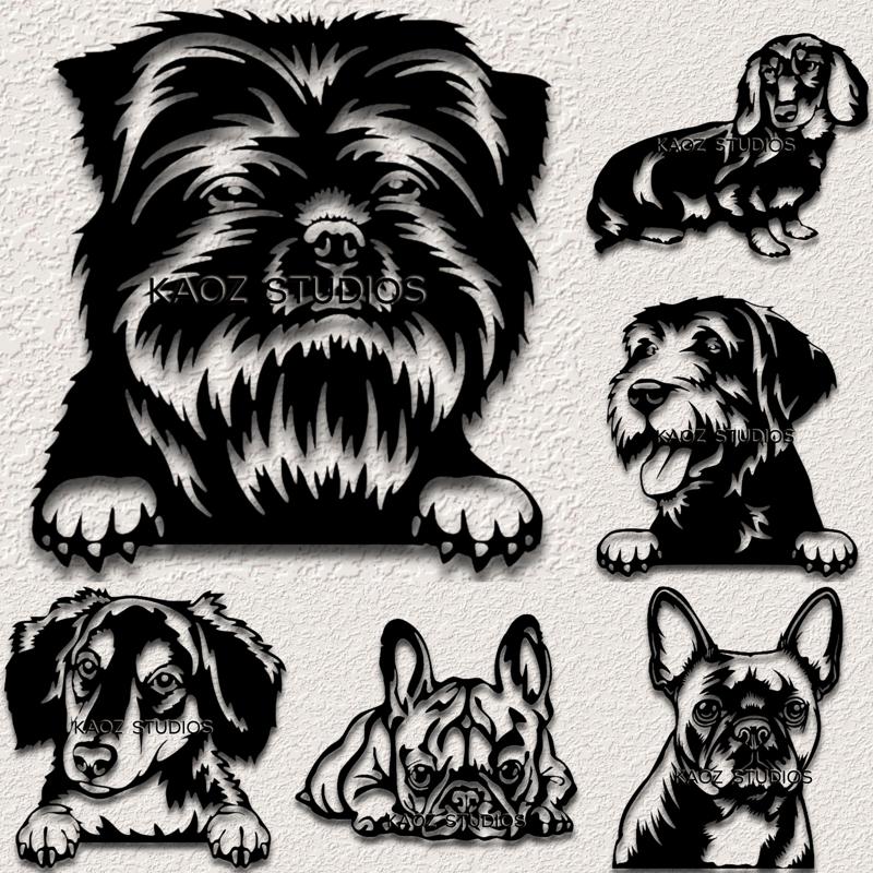 6 dog pack wall art dog breeds wall decor dogs decoration
