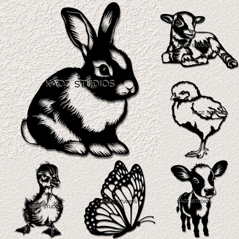 Cute Easter wall art Spring wall decor baby animals decorations st patricks day