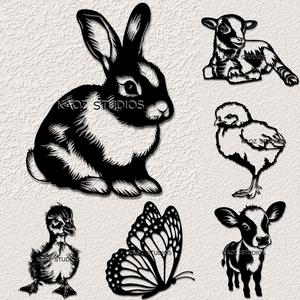 Cute Easter wall art Spring wall decor baby animals decorations st patricks day