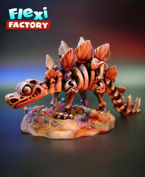 Flexi Factory Skeleton Stegosaurus with Stand and 3MF Included!