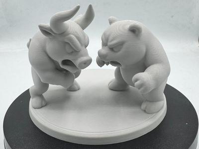 Cute Chibi Bull & Bear Stock Market Battle