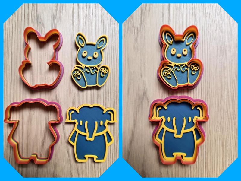 Kangaroo Elephant Cookie Cutter Playdoh Stamp Fun