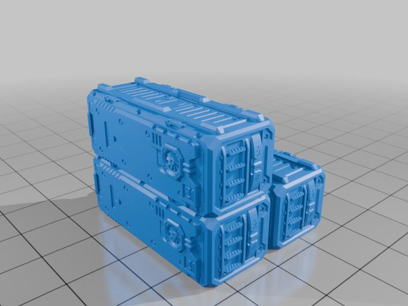 10mm Scifi Shipping Containers (support free)
