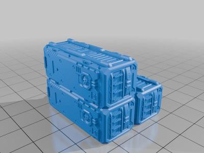 10mm Scifi Shipping Containers (support free)