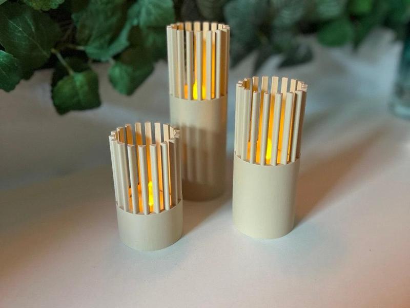 LumenLines – Modern Tealight Holder with Slats