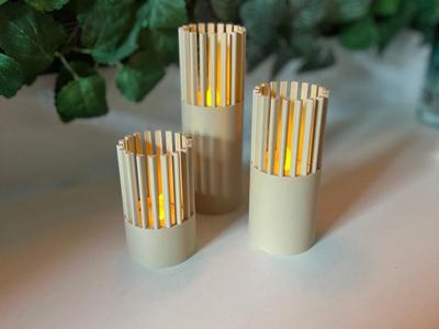 LumenLines – Modern Tealight Holder with Slats