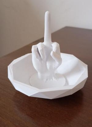Middle finger jewellery pot 