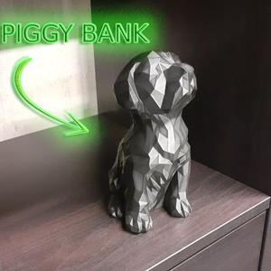 Adorable Low Poly Puppy Piggy Bank -kids' Dog Piggy Bank, Encourages saving!
