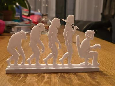 Human Evolution to Gamer Silhouette