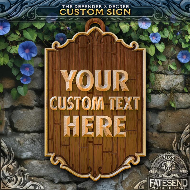 Defender's Decree Custom Sign