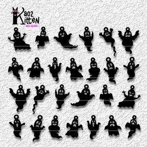 12 Pairs Ghost Earrings Halloween Costume Jewelry or Decorations