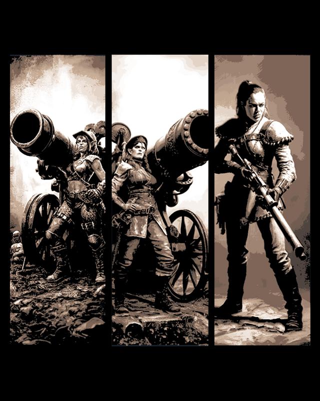 Vintage photographs of Orc Lady Warriors readying for battle - Set of bookmarks