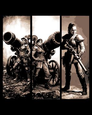 Vintage photographs of Orc Lady Warriors readying for battle - Set of bookmarks