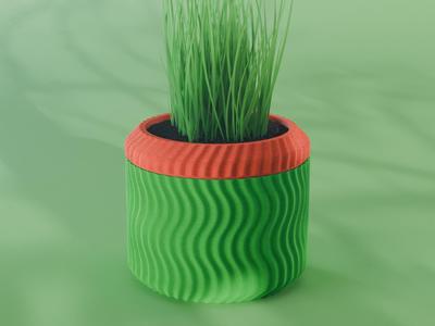 Nami Planter Pot, Wavy Sine | Small, Medium, Large | Self Watering and Drip Tray 