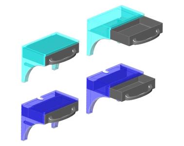 Small Shelf with a Drawer and Cable Stash For 3M Command Strips (Multiple Versions)
