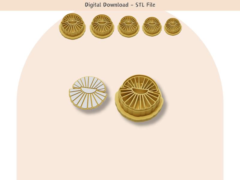 Double Seashell Clay Cutter for Polymer Clay | Digital STL File | Clay Tools | 5 Sizes Clay Cutters
