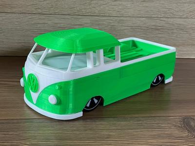 VW Bus Bulli T1 Pickup Truck with Front LED / VW Bus Bulli Bully Pickup mit LED / Normaler Bus
