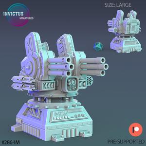 Air Defense Turret Machinegun / Stationary Rocket Launcher Platform / Alien War Construct / Steampunk Battle Robot / Invasion Army / Cyberpunk / Sci-Fi Encounter