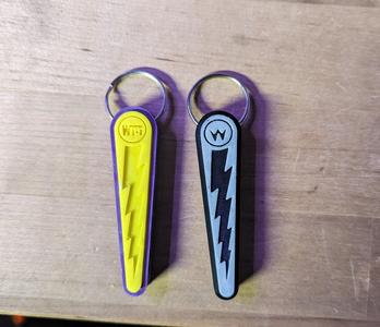 Lightning Flipper Pinball Keychain