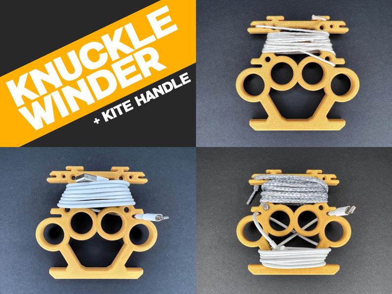 Knuckle Winder + Kite Handle + String, Rope, Cable, Cord Holder