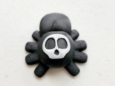 Kawaii Skull Spider Figurine & Keychain