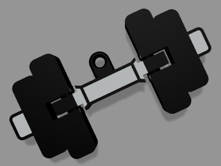 Fitness Dumbbell Keychain