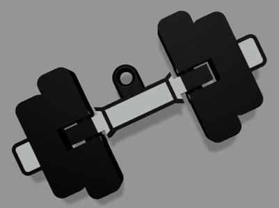 Fitness Dumbbell Keychain