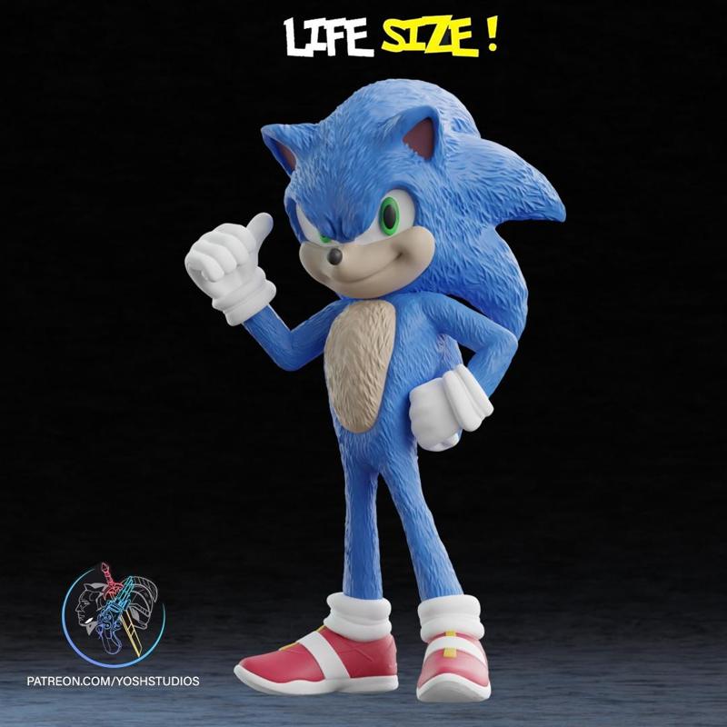 Life Size Sonic 3D Printer File STL