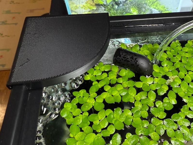 Minimal corner cover for aquarium sponge filters