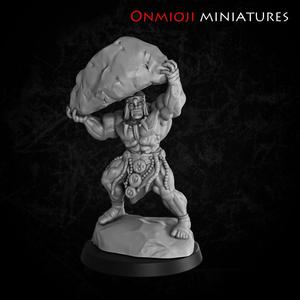Barbarian with stone