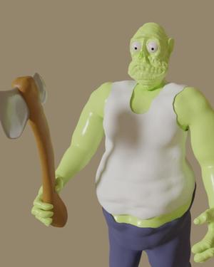 Deranged Axe Murderer Miniature Sculpture for TTRPG or Halloween Decoration