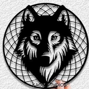 wolf dream catcher wall art spirit animal wall decor Native American Decoration