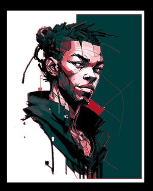 Modern Pop Culture Style Portrait of Careful Eyes - Hueforge Art