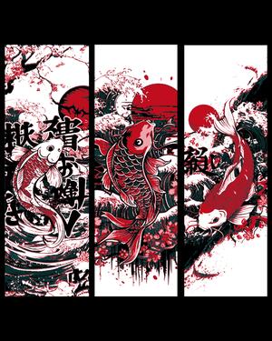 Bookmark set - artwork of the Koi swimming 