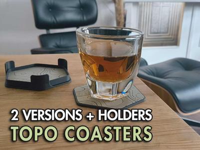 Topo Map Hexagon Coasters 