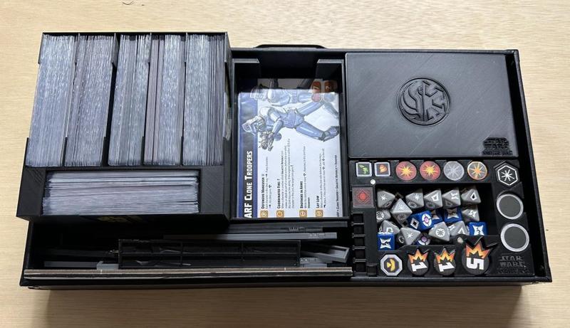 Shatterpoint Card and token Organizer sized for Tablewar Tower Case