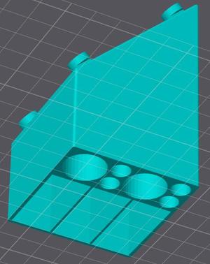 folding ruler and pen holder for pegboard 45mm x 60mm fixture with 10mm keyhole pattern