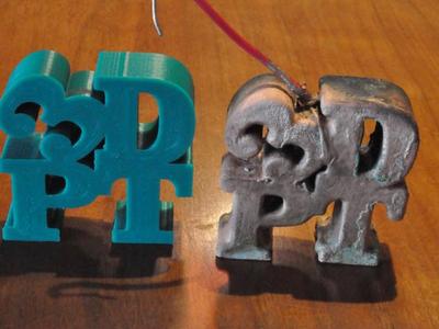 3d print coated with solid copper metal