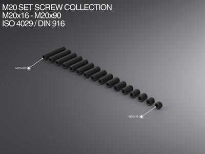 M20 Set Screw Collection M20x16-M20x90 ISO 4029 / DIN 916