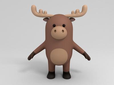 Cute Moose Figure (keychain)