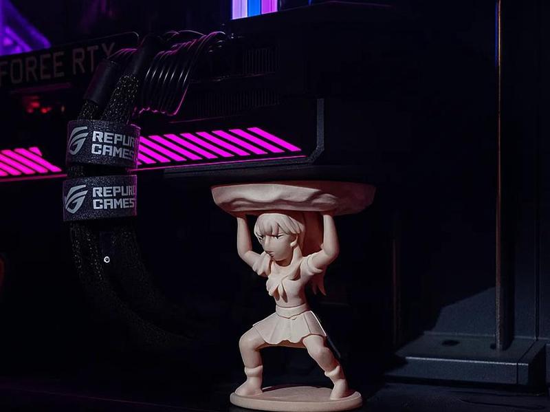 Anime Girl –  GPU Support Stand – Statue