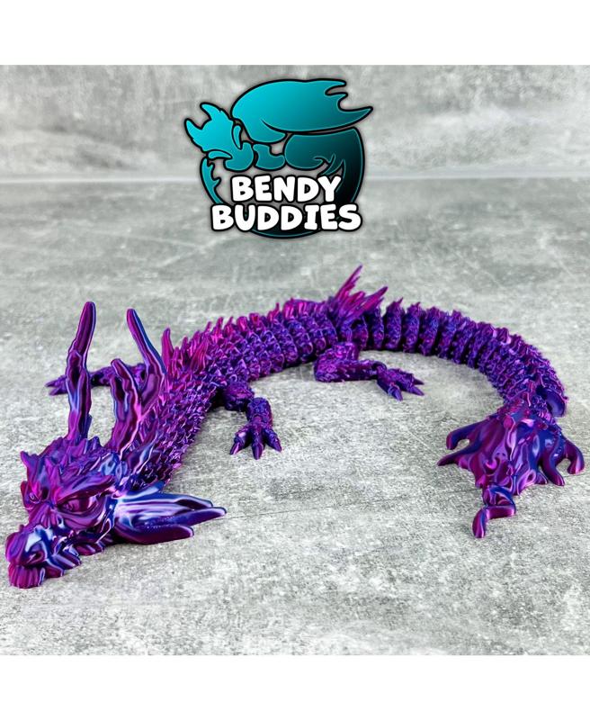 East Dragon Ryuu / Drake Articulated / Print-in-Place Flying Creature / Magical Chinese Beast 